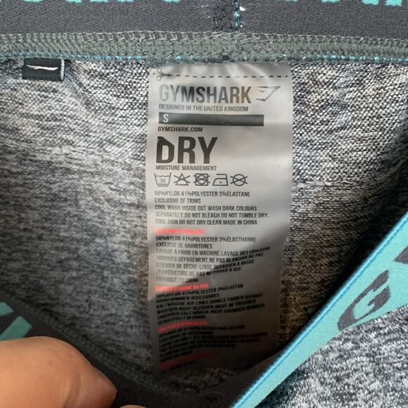 Gymshark size small dry leggings gray blue seamless shape athletic heathered wor - Picture 2 of 8